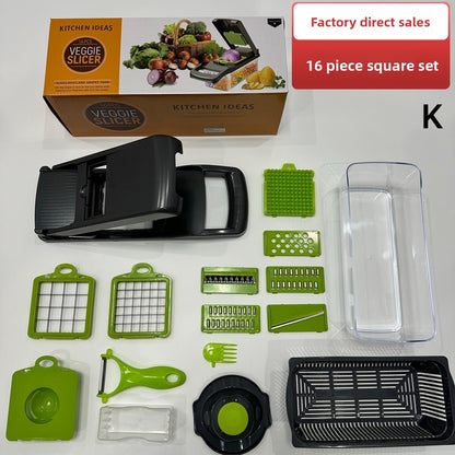 Multifunctional vegetable cutting artifact