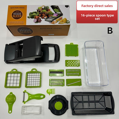 Multifunctional vegetable cutting artifact